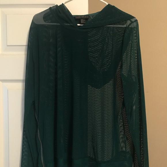 Forever 21 Sweaters - Green Mesh sweatshirt/Hoodie Forever 21 Sweaters - Green Mesh sweatshirt/Hoodie